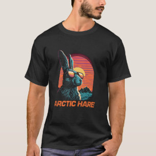 Cool Retro Sunset Sunglasses Arctic Hare T-Shirt