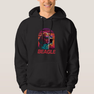 Cool Retro Sunset Sunglasses Beagle Hoodie