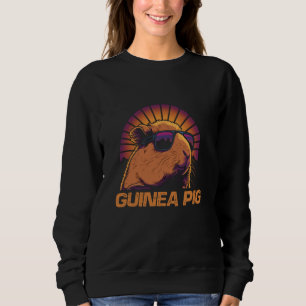 Cool Retro Sunset Sunglasses Guinea Pig Sweatshirt
