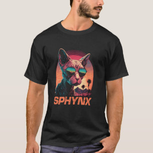 Cool Retro Sunset Sunglasses Sphynx Cat T-Shirt