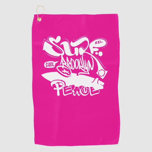 Cool Retro Surf Brooklyn Peace  Golf Towel (Front)