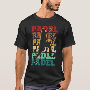 Cool Retro Text Silhouette Padel T-Shirt