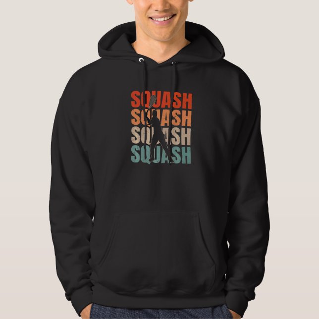 Cool Retro Text Silhouette Squash Hoodie (Front)