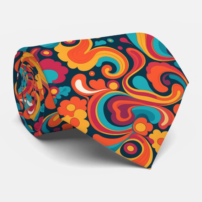 Cool retro tiled pattern tie (Rolled)