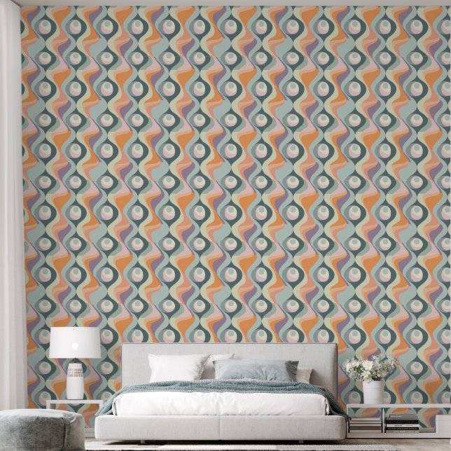 Cool retro tiled pattern  wallpaper (Bedroom)