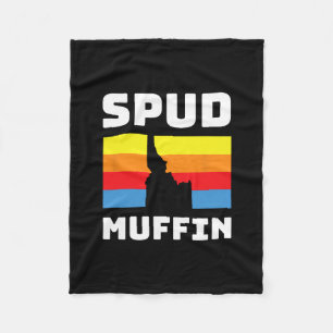 Cool Retro Travel Idaho Vacation Potatoes Spud Muf Fleece Blanket