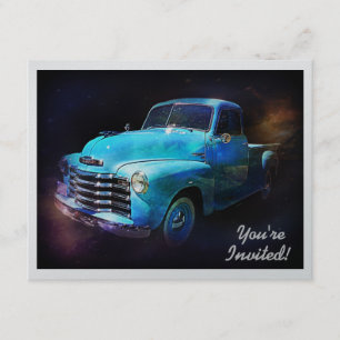 Cool Retro Truck Birthday or Retirement Party Invitation