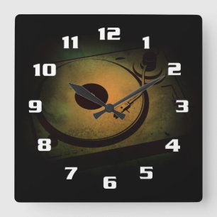Cool Retro Turntable Square Wall Clock