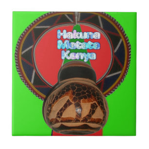 Cool Retro Vintage Hakuna Matata Gifts Kenya Guard Ceramic Tile