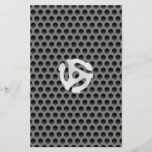 COOL Retro Vintage Silver Chrome Like 45 spacer DJ Stationery