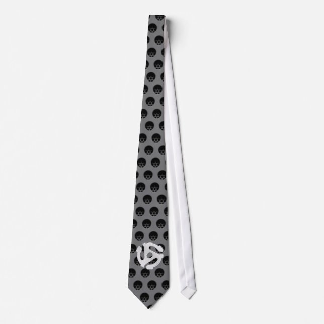 COOL Retro Vintage Silver Chrome Like 45 spacer DJ Tie (Front)