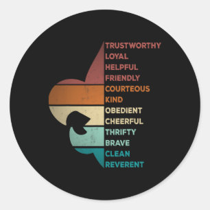 Cool Retro Vintage Style Scouting Law  Classic Round Sticker
