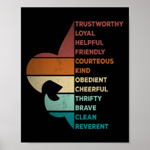 Cool Retro Vintage Style Scouting Law  Poster