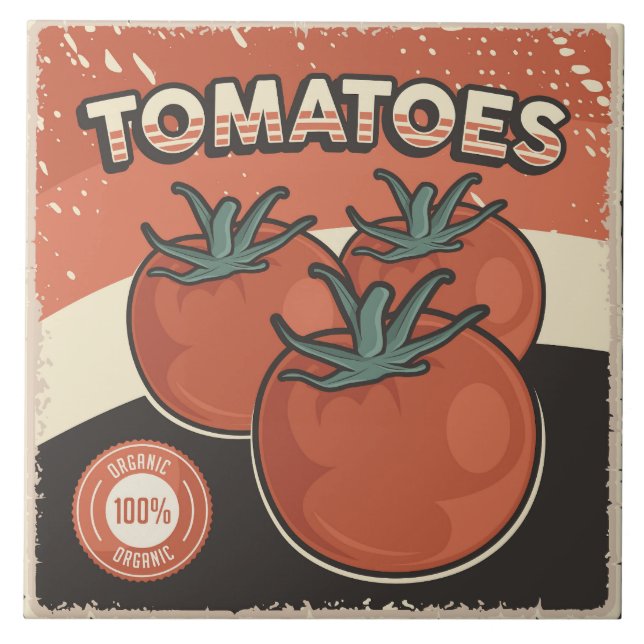 Cool retro vintage vegetable lovers ceramic tile (Front)