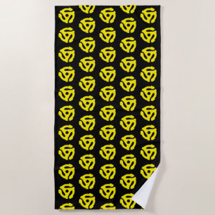COOL Retro Vintage Yellow 45 spacer DJ Beach Towel