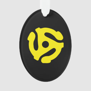 COOL Retro Vintage Yellow 45 spacer DJ Ornament