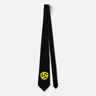 COOL Retro Vintage Yellow 45 spacer DJ Tie
