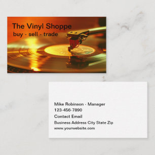Cool Retro Vinyl Records Store  Business Card