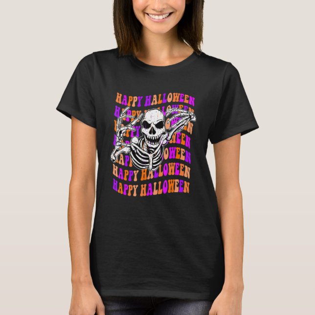 Cool Retro Wave Halloween 1 T-Shirt (Front)