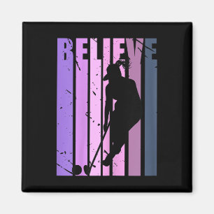 Cool Retro Womens Field Hockey Player Coach Hockey Magnet