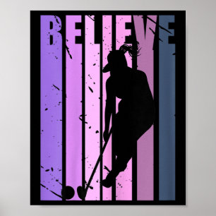 Cool Retro Womens Field Hockey Player Coach Hockey Poster