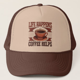 Cool retro word art coffee  trucker hat