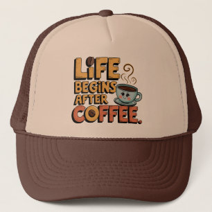  Cool retro word art coffee  Trucker Hat