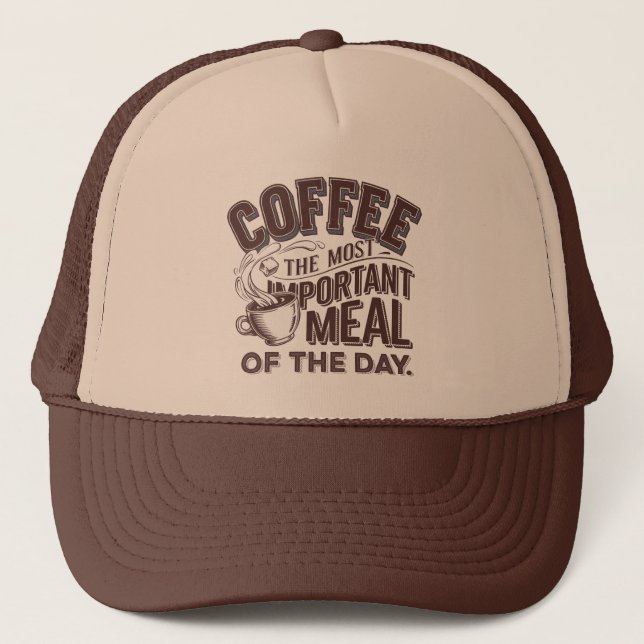 Cool retro word art coffee  trucker hat (Front)