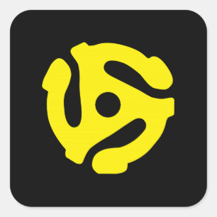 COOL Retro Yellow 45 spacer DJ Square Sticker