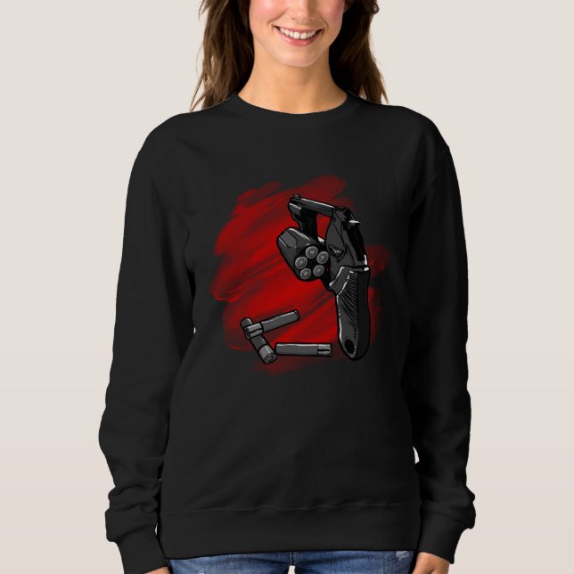 Cool Revolver with Ammunition Sweatshirt (Front)