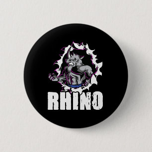 Cool Rhino Fitness Bodybuilding Weightlifting 6 Cm Round Badge