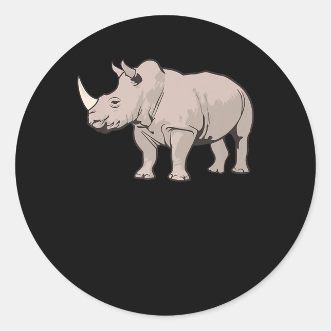 Cool Rhino Premium Classic Round Sticker (Front)