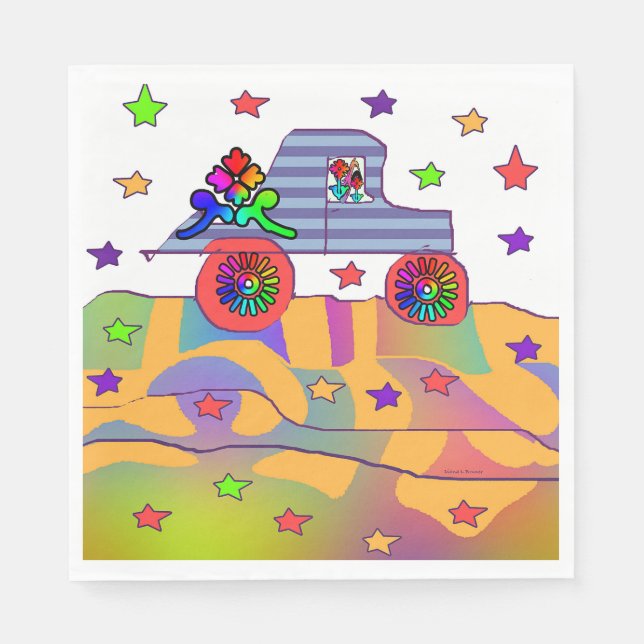  COOL RIDE UNDER STARS Kids Napkin (Front)