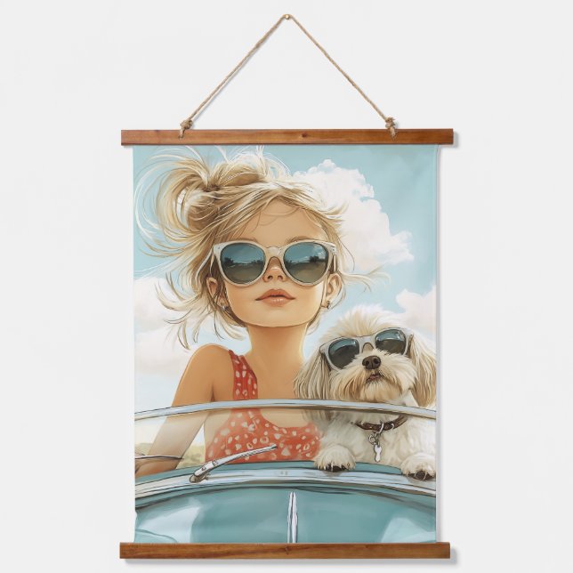 Cool Ride with Best Friend Hanging Tapestry (Front)