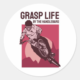 Cool Rider Design - Grasp Life Classic Round Sticker
