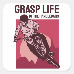 Cool Rider Design - Grasp Life Square Sticker