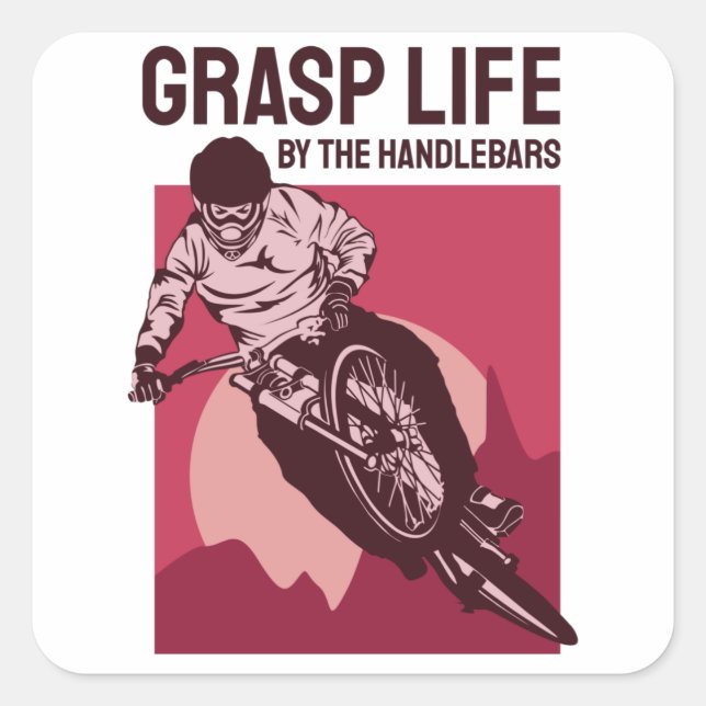 Cool Rider Design - Grasp Life Square Sticker (Front)