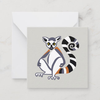 Cool Ring-tailed LEMUR- Endangered animal- Primate Card