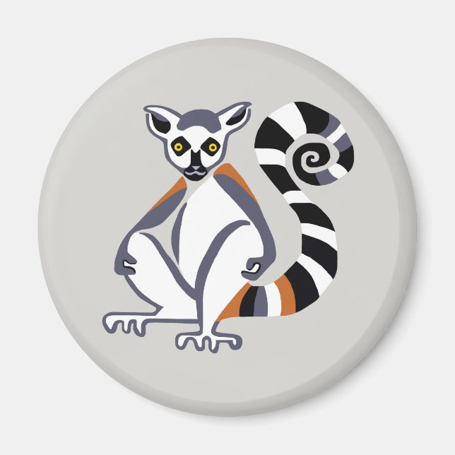 Cool Ring-tailed LEMUR - Primate - Madagascar Magnet (Front)