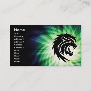 Cool Roaring Lion Silhouette Business Card