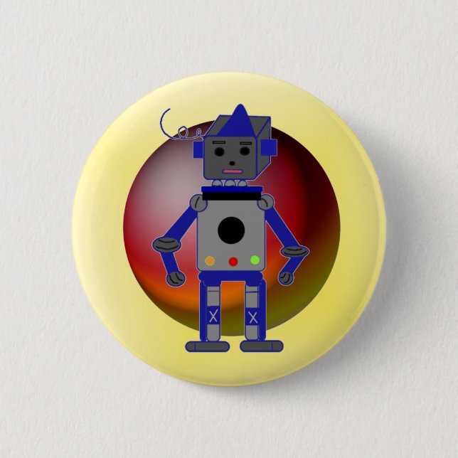 Cool Robot 6 Cm Round Badge (Front)
