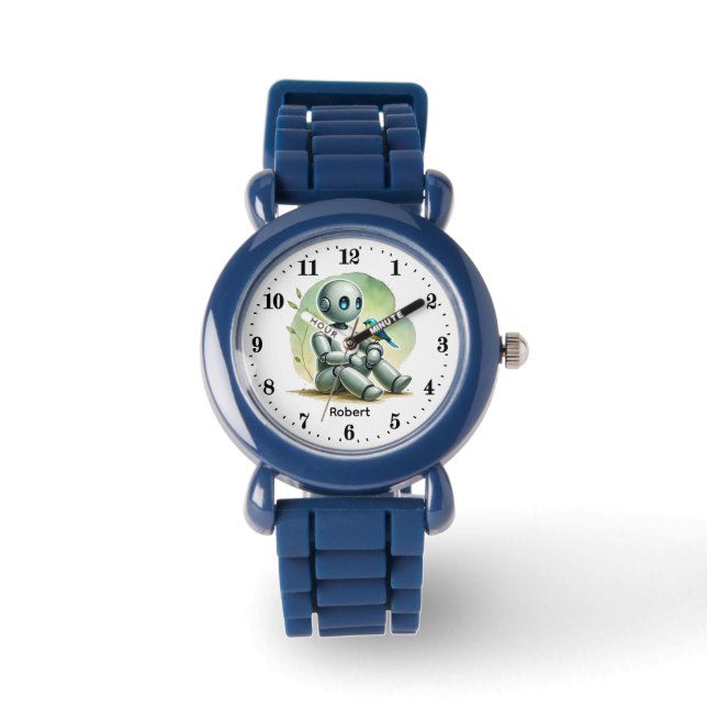 Cool robot lovers add name  watch (Front)