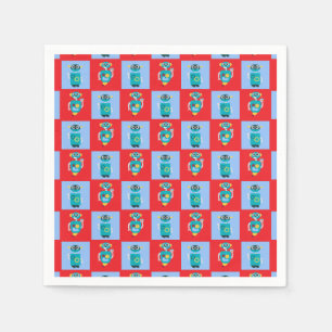 Cool Robot Pattern Boys Birthday Napkin