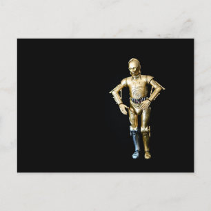 Cool robot toy photography holiday postcard