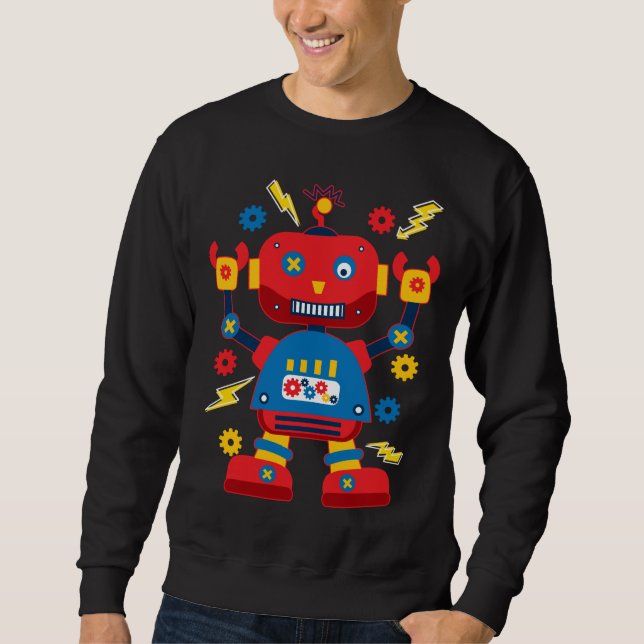 Cool Robotics Engineer Robot Kids Sweatshirt (Front)