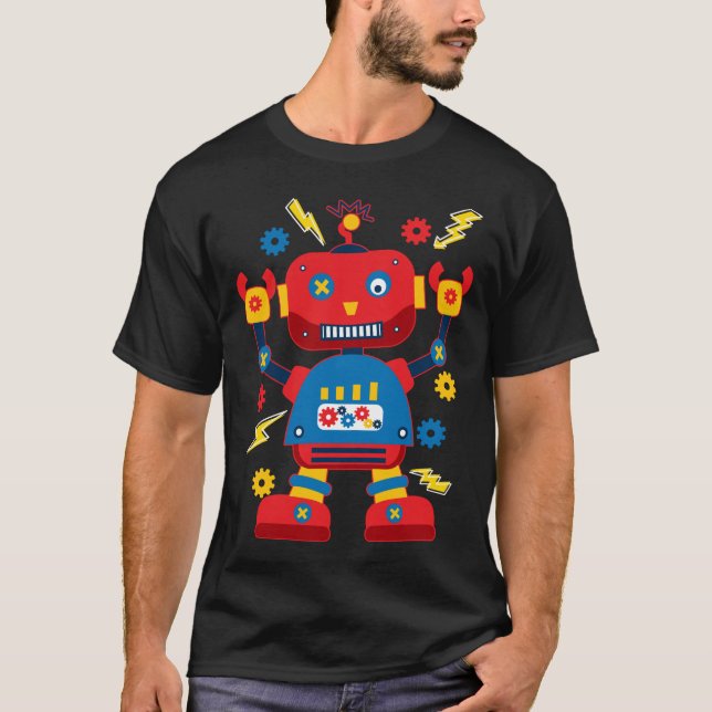 Cool Robotics Engineer Robot Kids T-Shirt (Front)