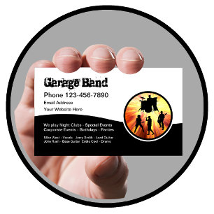 Cool Rock And Roll Garage Band Business Card