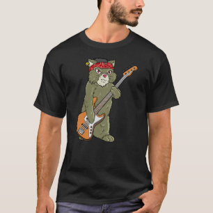Cool Rock Cat Bass Guitar - Bassist Bass Player T-Shirt