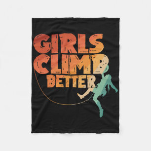Cool Rock Climber Art For Women Girls Indoor Rock  Fleece Blanket