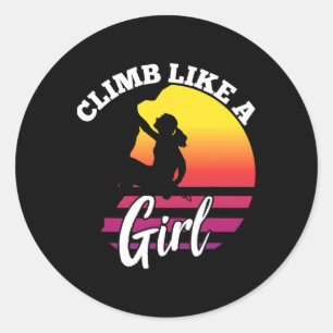 Cool Rock Climbing Design For Women Girls Kids Cli Classic Round Sticker